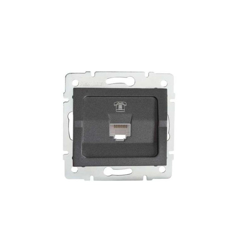 Prise Téléphone RJ11 Encastrable LOGI Graphite | Leroy Merlin
