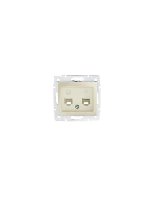 Prise Rj45 Cat5e + Rj11 Encastrable Domo Blanc Perlé | Leroy Merlin