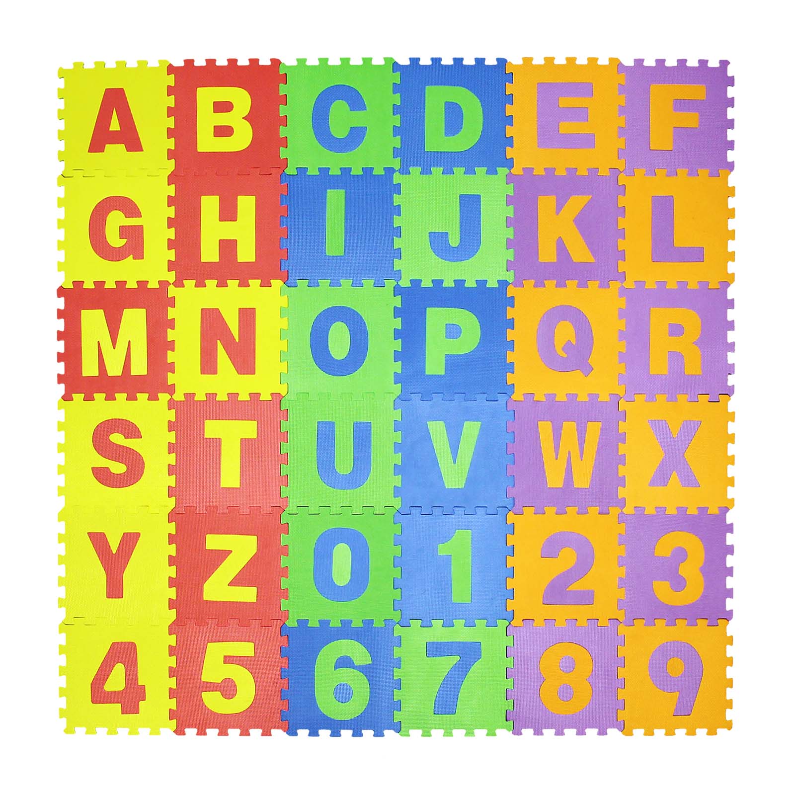 Tapis mousse Puzzle 86 pièces 3.2m² Lettres et chiffres Mousse EVA