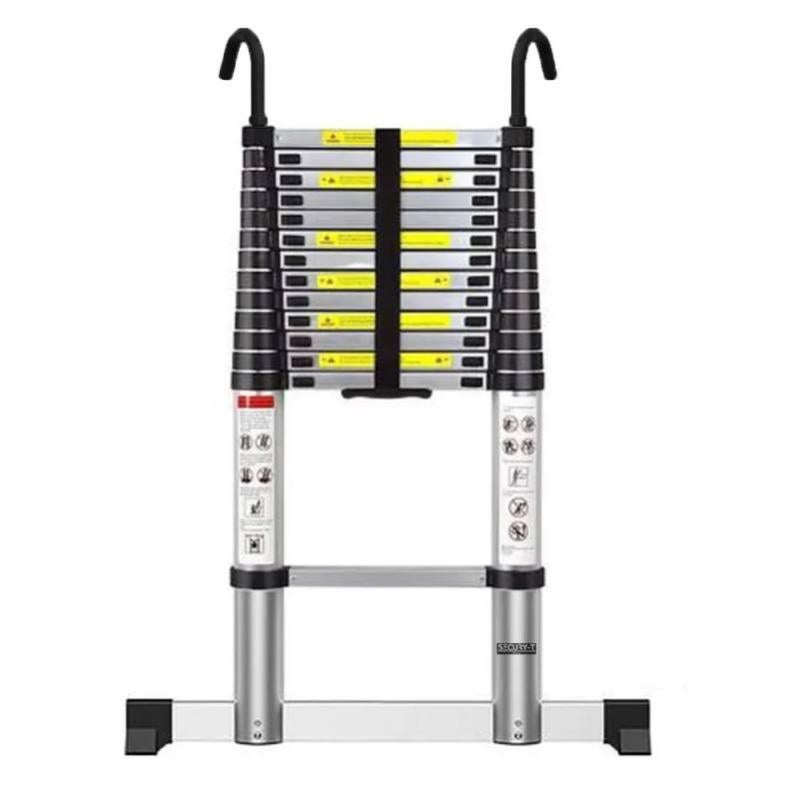 Scala Telescopica In Alluminio LARS360 - Estensibile Da 83,5 Cm A 3,8 M, Portata 150 Kg, Con Ganci E Piedini Antiscivolo