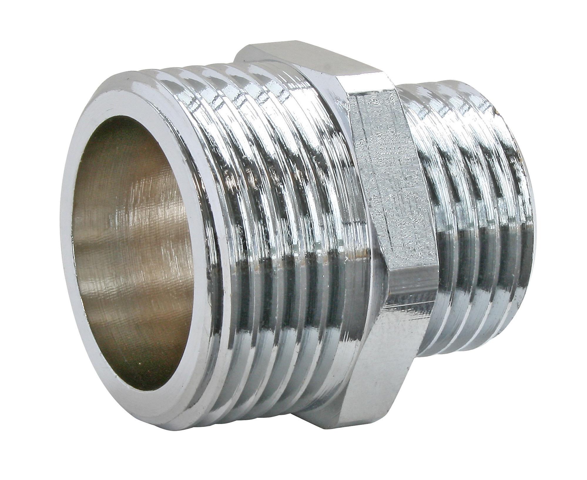 Mamelon Laiton Nickelé Réduit Double Mâle 15/2120/27 Leroy Merlin