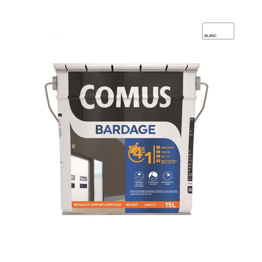 Peinture Microporeuse Protection Bois Peinture Bois Comus ANCORBOIS Blanc  1L - Protection Et Décoration 2 En 1 Protection Bois Extérieur Peinture