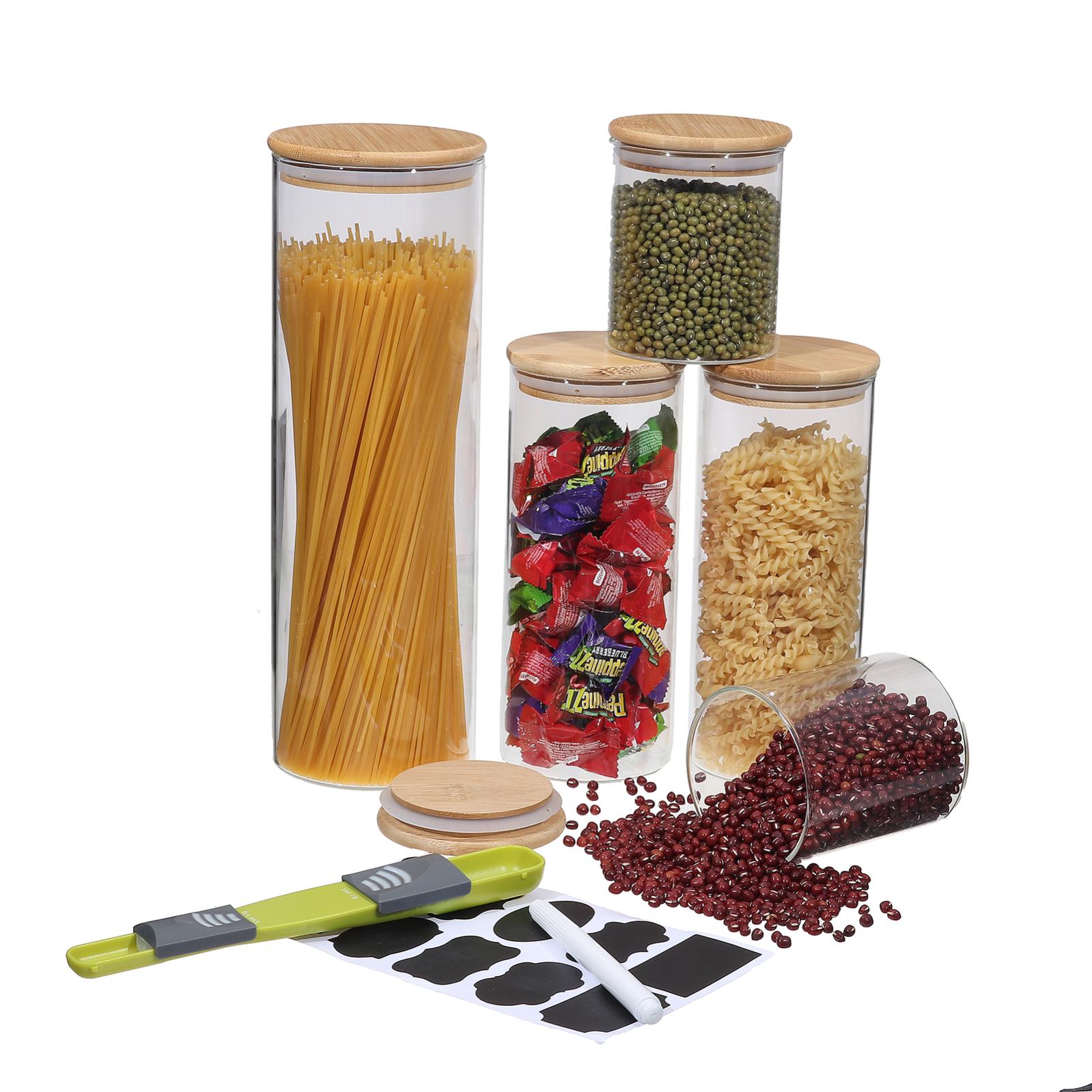 Set Da 12 Barattoli In Vetro Per Confetture 540ml Con Coperchio A Quadretti Rossi Ed Etichette - 3