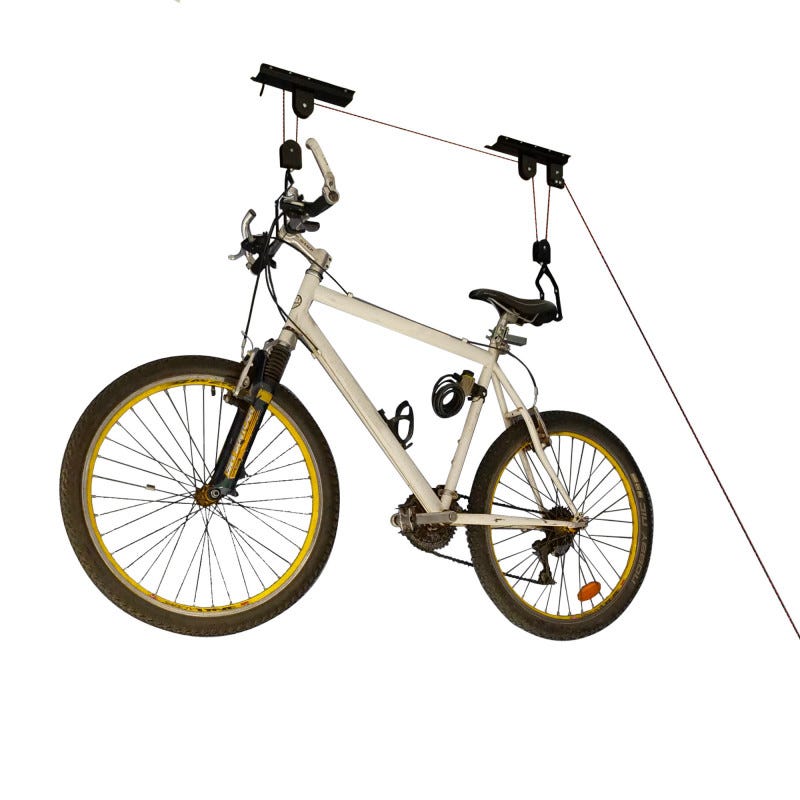 Support vélo plafond - 20 kg - Élévateur à poulie - Rangement vélo