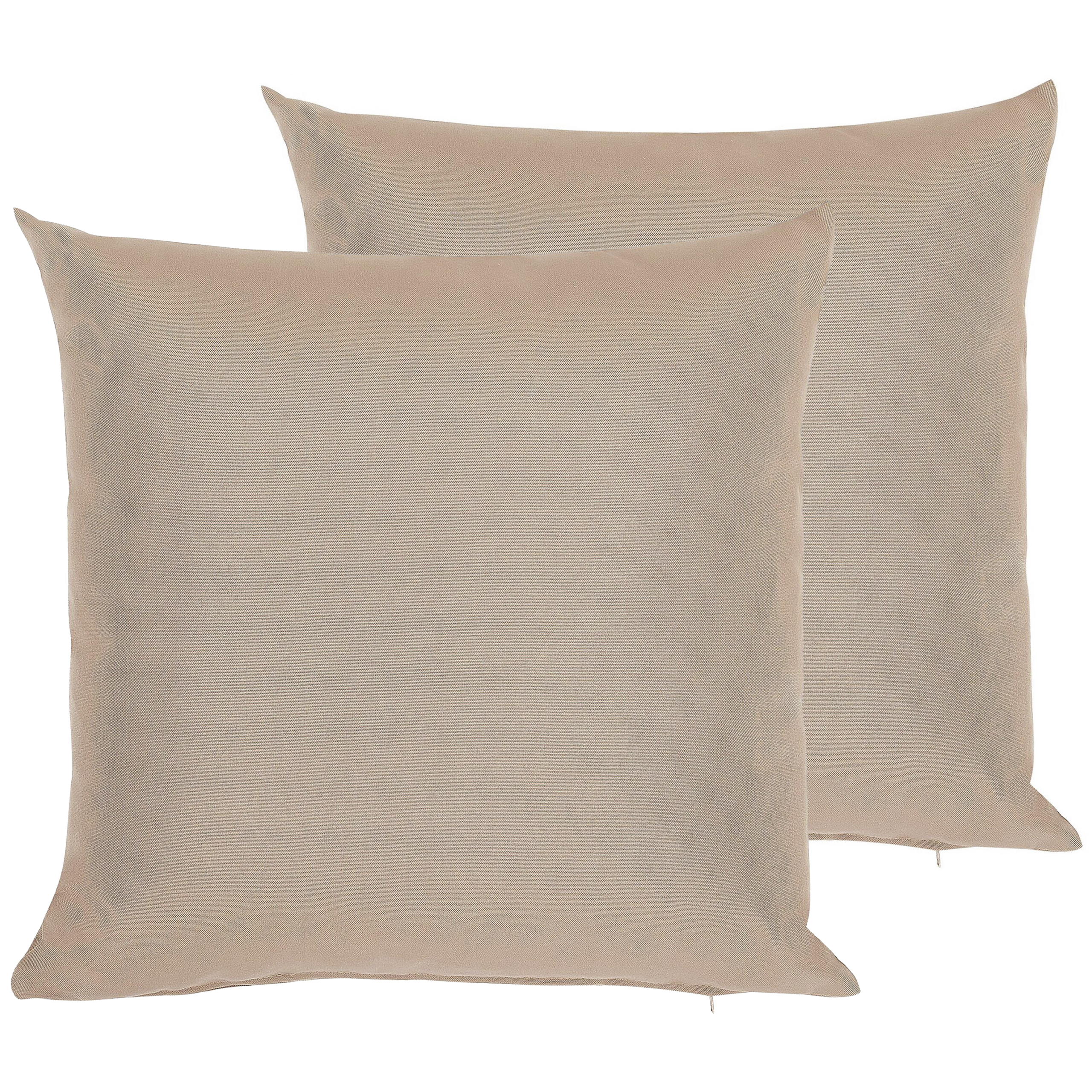 Set di 2 cuscini da esterno beige sabbia 40 x 40 cm PALAIROS