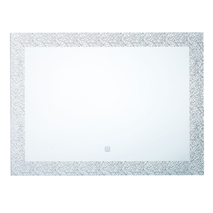 Specchio rettangolare da parete a LED 60 x 80 cm argento MARTINET