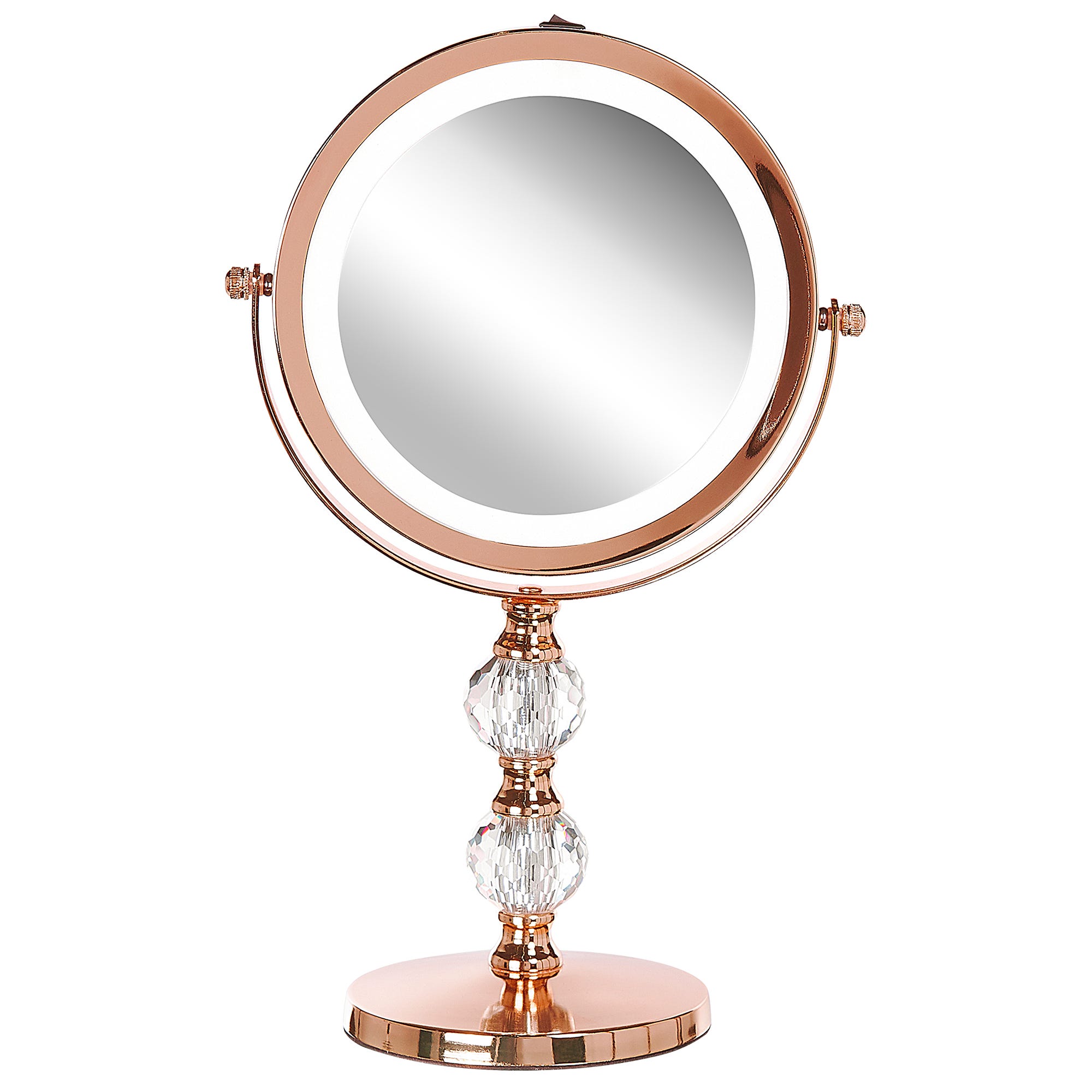 Specchio da tavolo LED rosa oro ø 18 cm CLAIRA