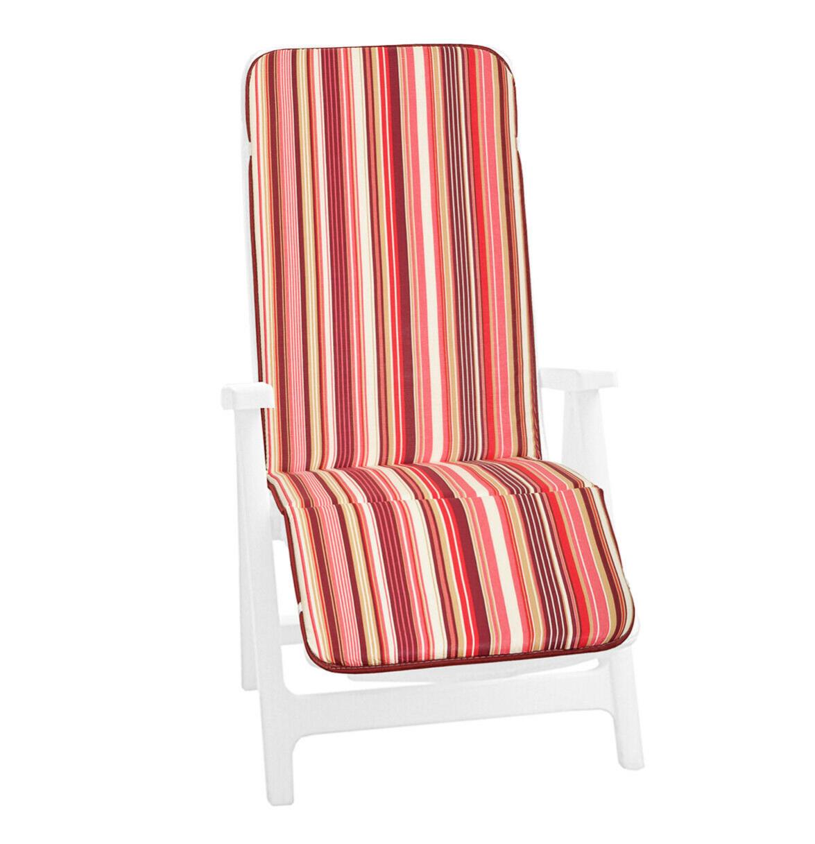 Cuscino Per Sdraio Da Giardino Morbido Beige 53x155 Cm – Antiscivolo Con Lacci