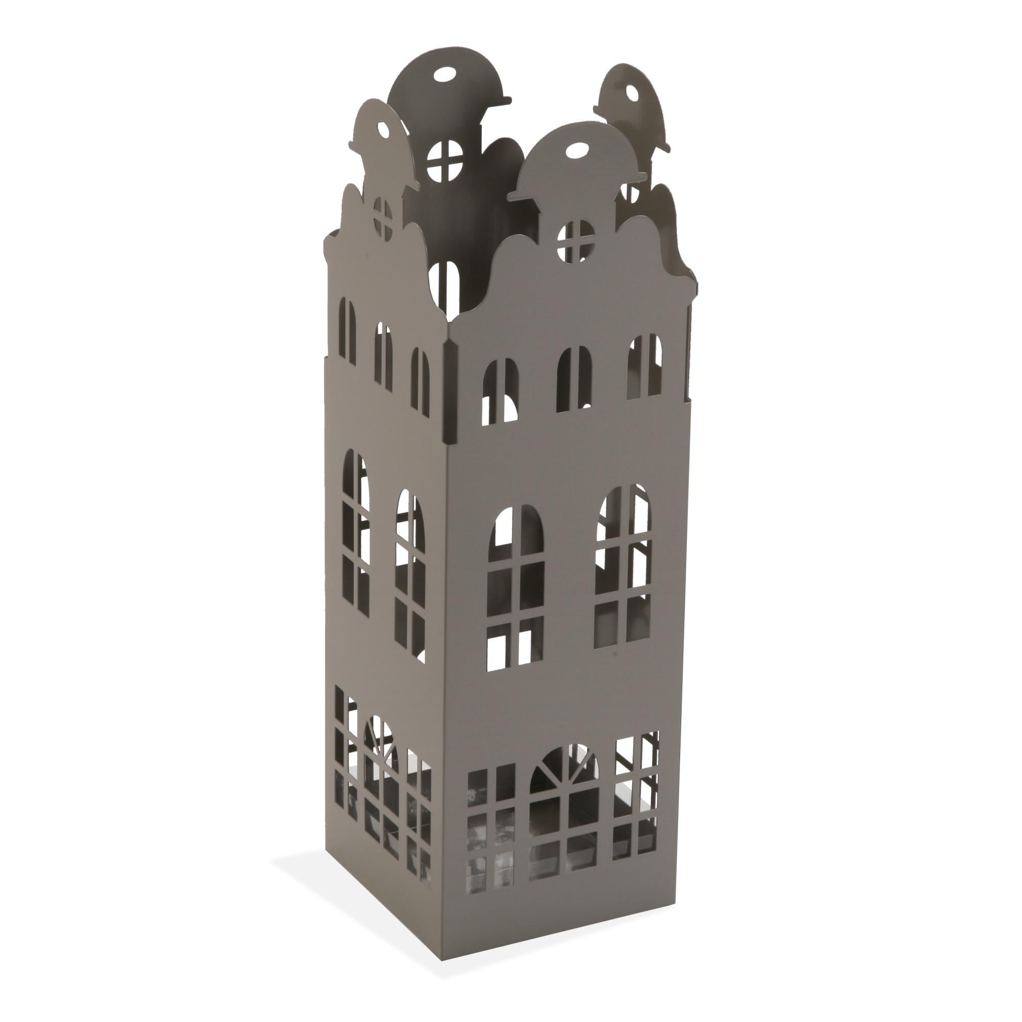 VERSA Portaombrelli Da Terra Metallico – Sottile E Salvaspazio Per Ingresso, Corridoio O Giardino – Design Moderno, Colore Bianco, 49x15.5 Cm - 4