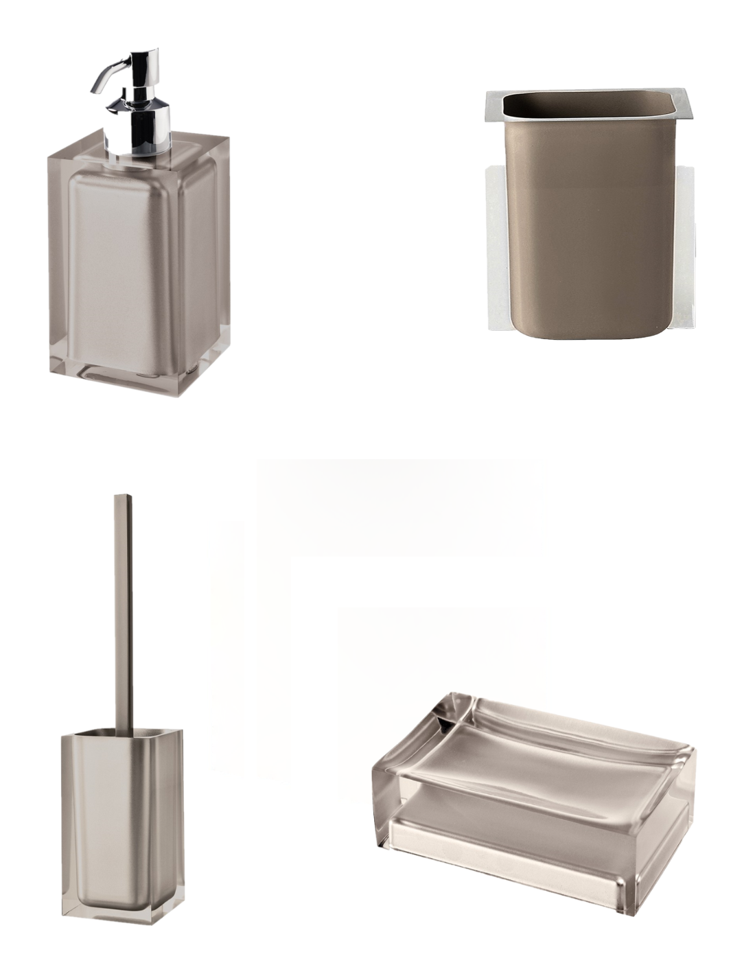 Portasapone Da Appoggio Grigio Gedy Serie Marika In Ceramica