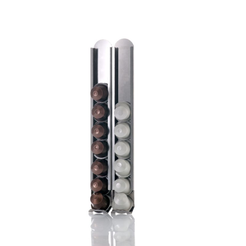 Porta Capsule de parete, Distributore di capsule compatibile con Nespresso, set  di 2, acciaio inox