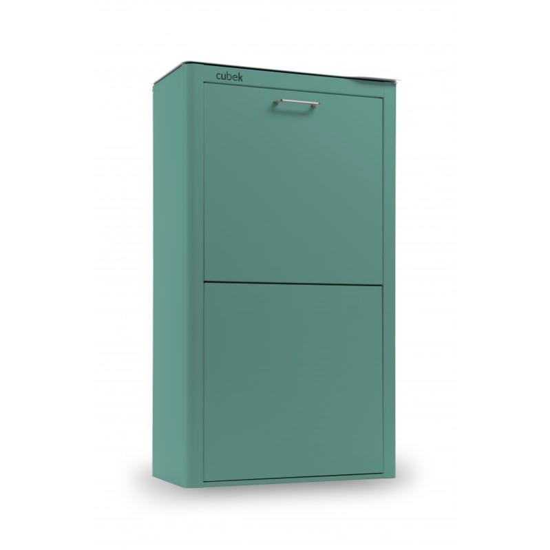 DON HIERRO Poubelle cuisine de tri selectif CUBEK 4 compartiments de 20 litres. Turquoise Leroy Merlin