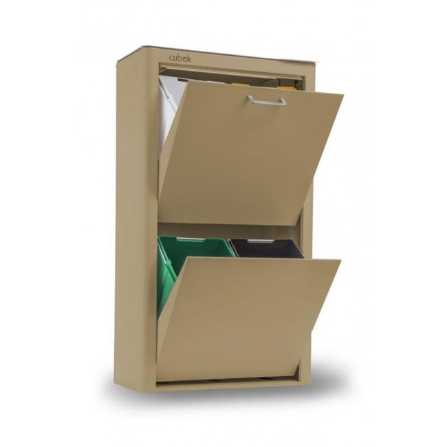 DON HIERRO Cubo de basura y reciclaje lacado 4 cubos gran capacidad CUBEK Leroy Merlin
