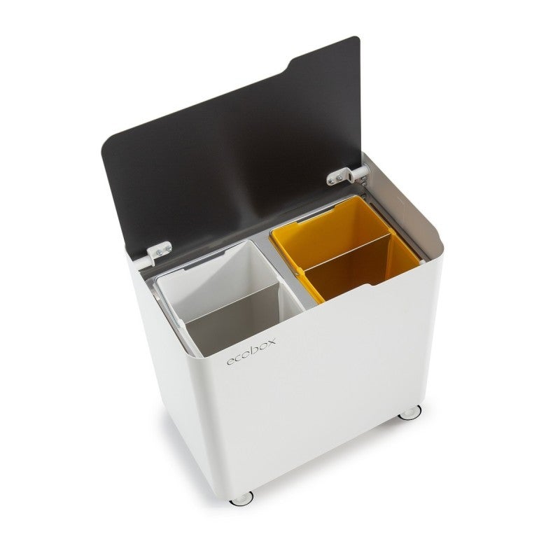 Poubelle design tri sélectif, fermeture douce, 60 litres, ECOBOX