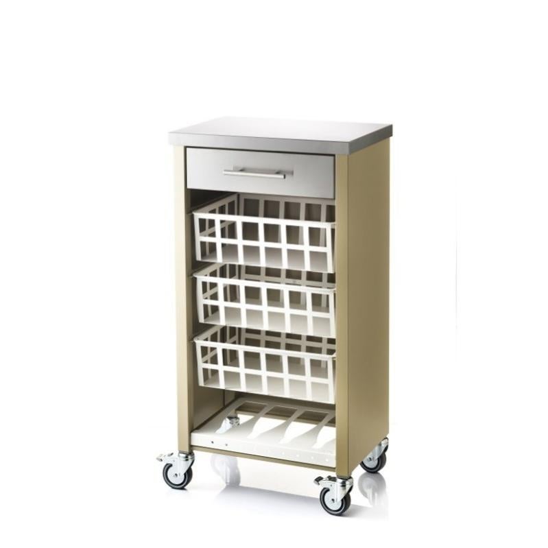 Carrello Da Cucina MOHER Con Piano Inox – 3 Cestini, Portabottiglie, 93x48x34 Cm, 5 Colori