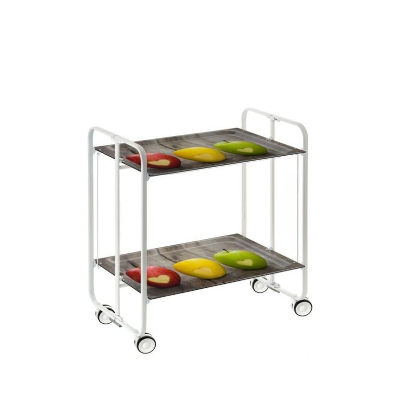 Carrito auxiliar con ruedas BAUHAUS armazón metálico color blanco, 2 ...