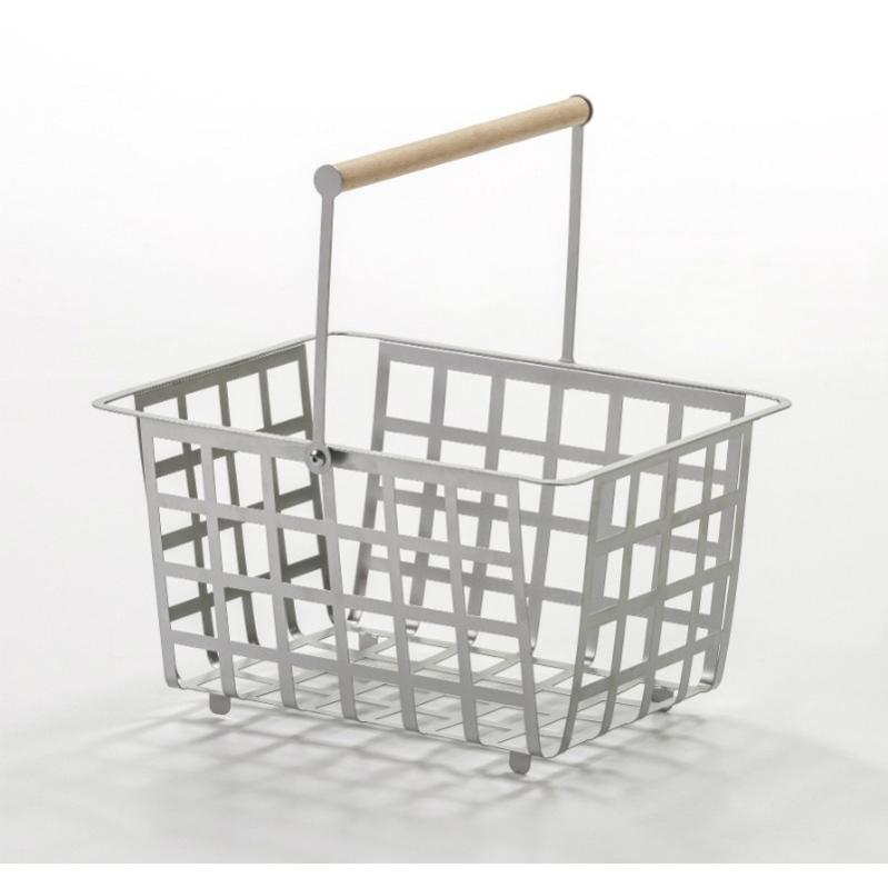 Panier De Transport Avec Poignée - 2 Compartiments, Gris, 38x31.5x20 Cm - Pour Produits Ménagers, Bricolage, Animaux - 6