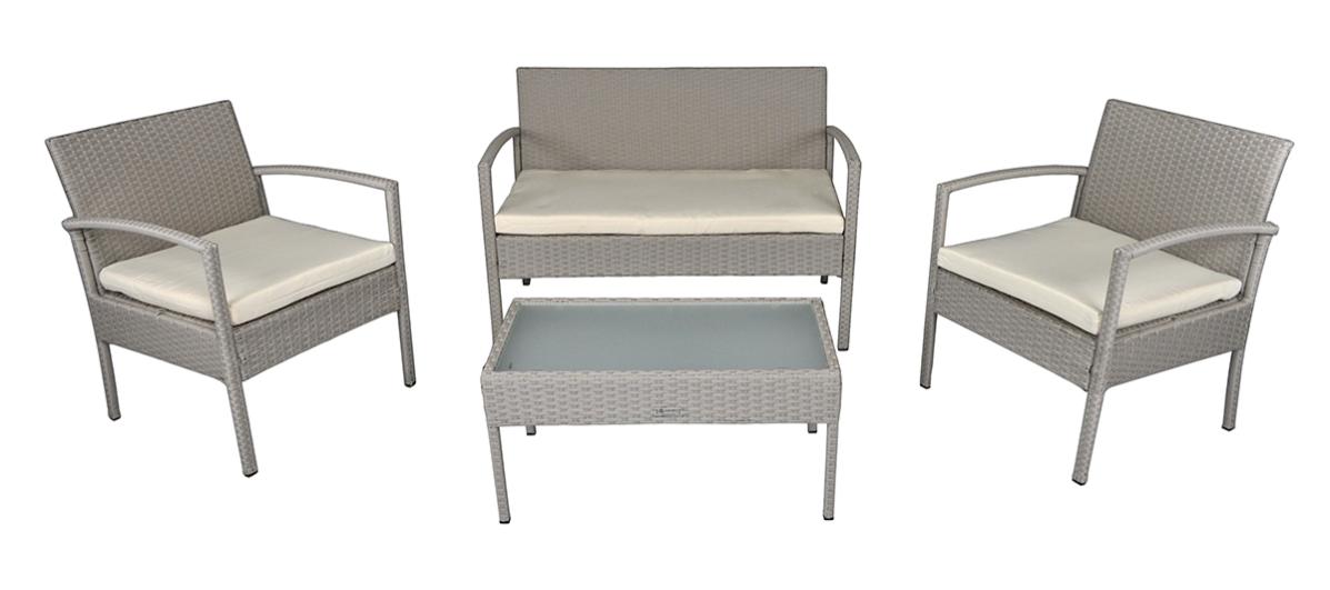 Outsunny Set Mobile da Giardino da 6 Pezzi in Rattan PE, Salotto con Divano 3 Po