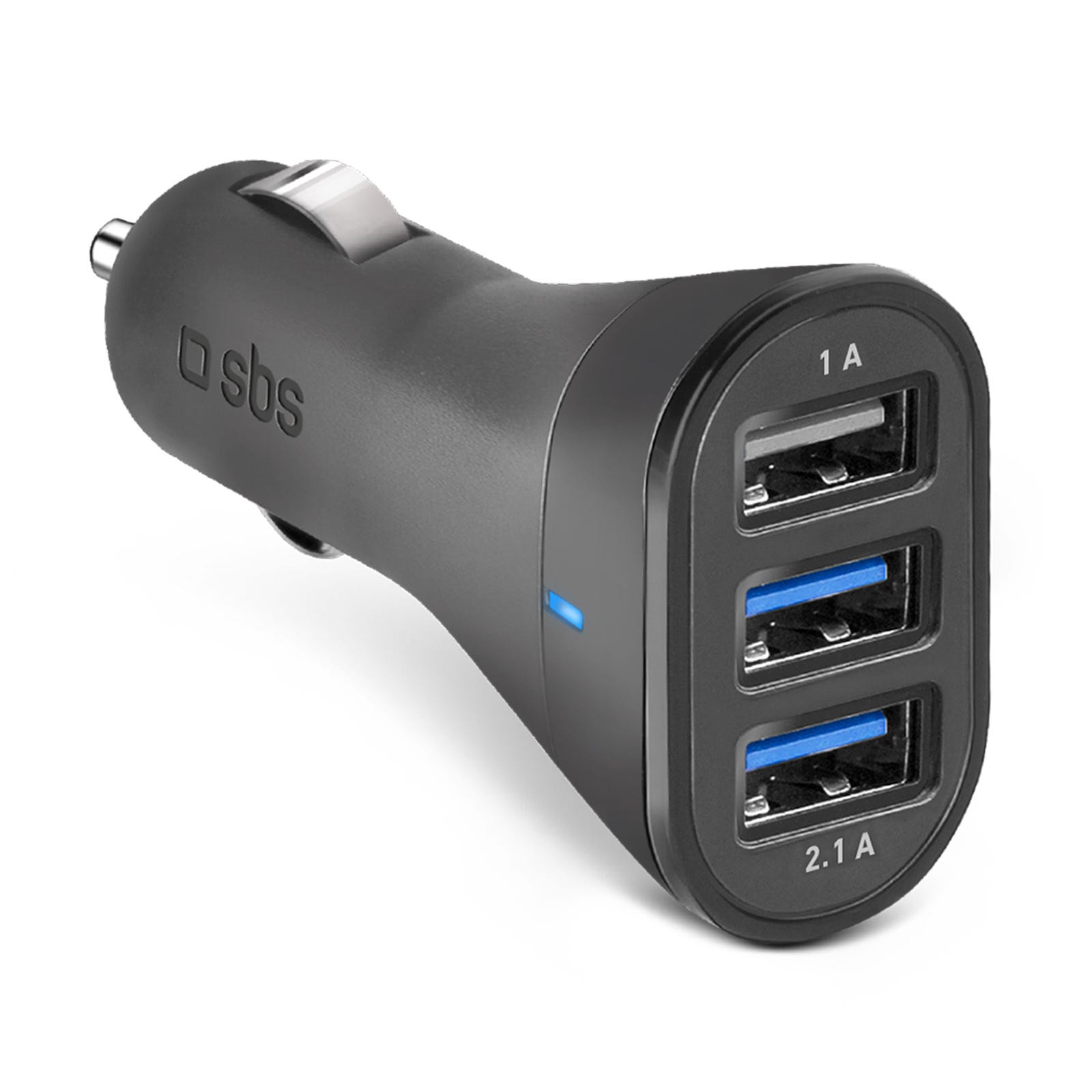 Chargeur voiture 20W allume-cigare 3xUSB-A, Charge rapide- SBS