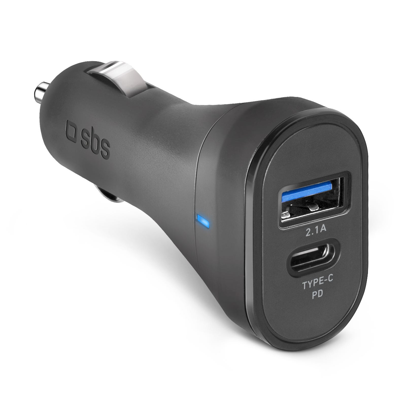 Chargeur voiture 15W allume-cigare Charge rapide USB-C 3A + 1xUSB