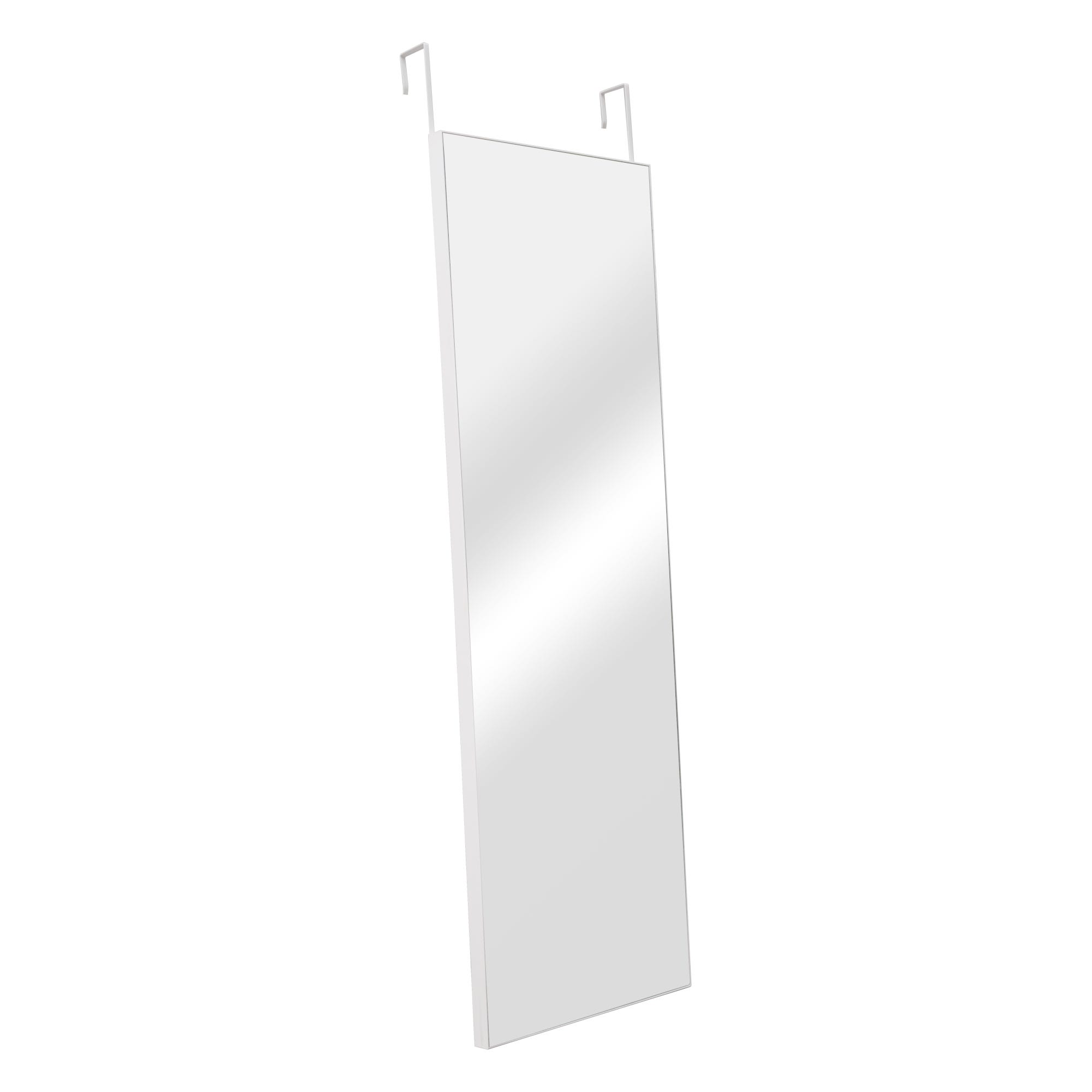 en.casa] Espejo para Puerta Colgante de Pared con 2 Ganchos para Colgar  Fácilmente Plástico 121 x 41 cm Blanco : : Hogar y cocina