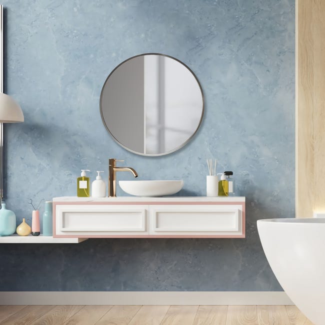 Espejo de pared para el baño Modugno aluminio redonda Ø 60 cm dorado  [en.casa]