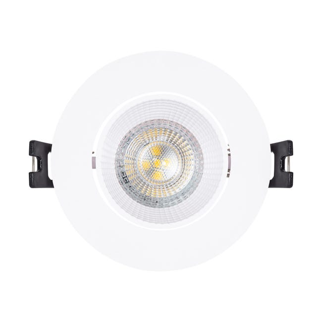 Collerette Downlight Ronde Orientable pour Ampoule LED GU10/GU5.3 Coupe Ø  80mm - Ledkia