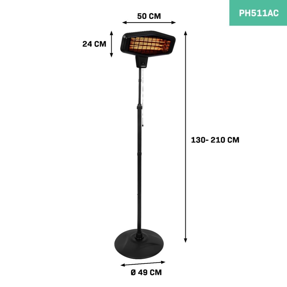 Stufa Da Esterno A Infrarossi HOME It® 2000W - Da Parete, 3 Livelli, IP34, Per Terrazze E Giardini - Foto 5