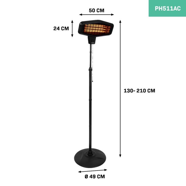 Stufa Da Esterno A Infrarossi HOME It® 2000W - Da Parete, 3 Livelli, IP34, Per Terrazze E Giardini - Foto 5