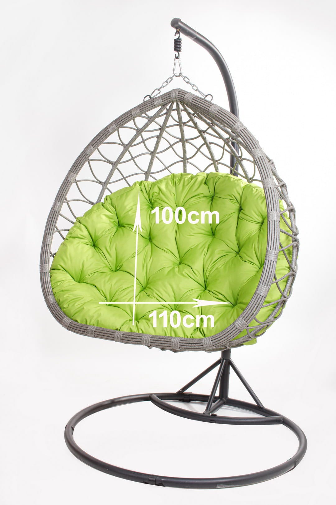 Cuscini per sedia a dondolo da giardino 110 x 100cm, Cuscino per sedia  sospesa, Cuscino per sedia sospesa amaca al limone