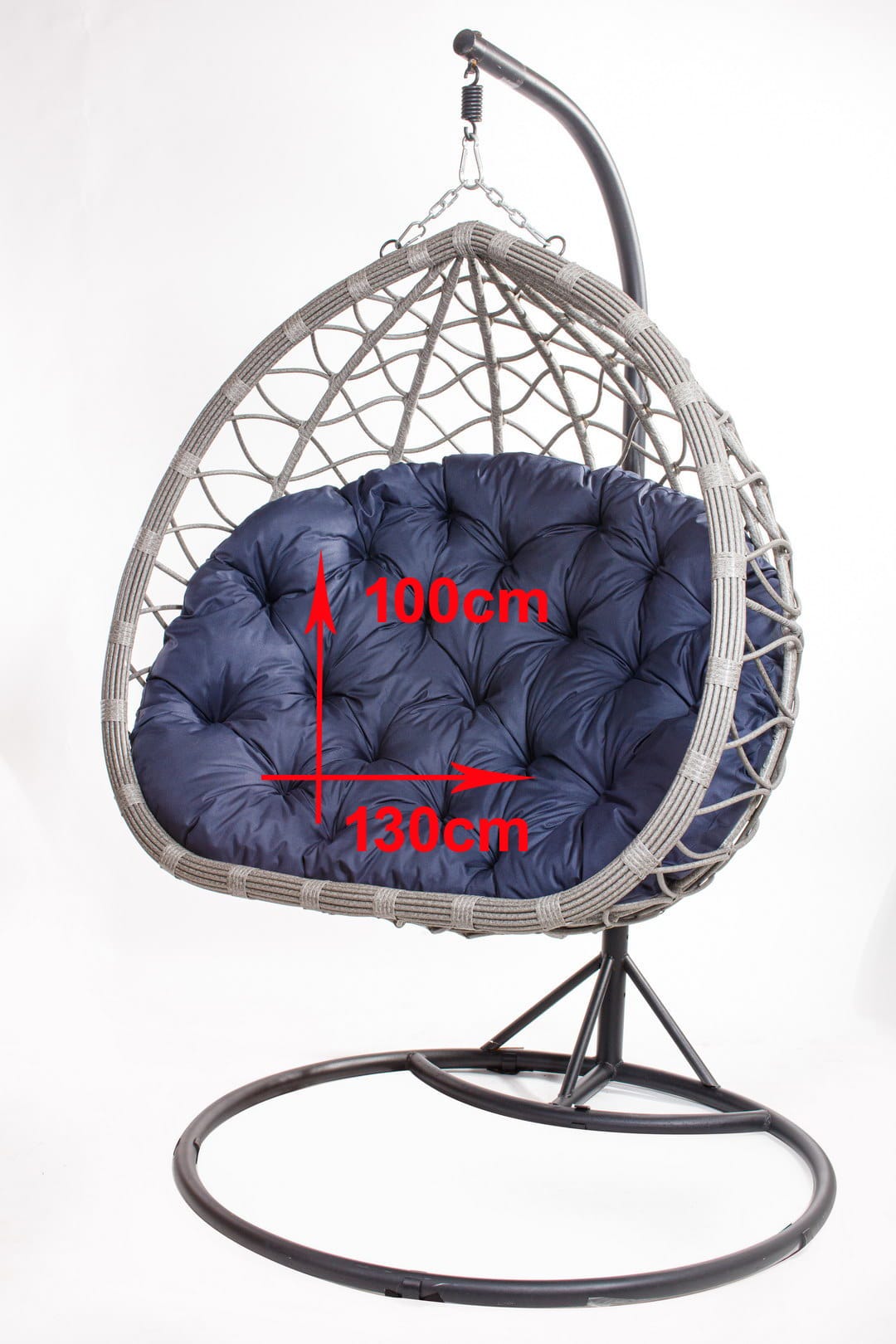 Cuscini per sedia a dondolo da giardino 130 x 100cm, Cuscino per sedia  sospesa, Cuscino per poltrona sospesa amaca Blu scuro