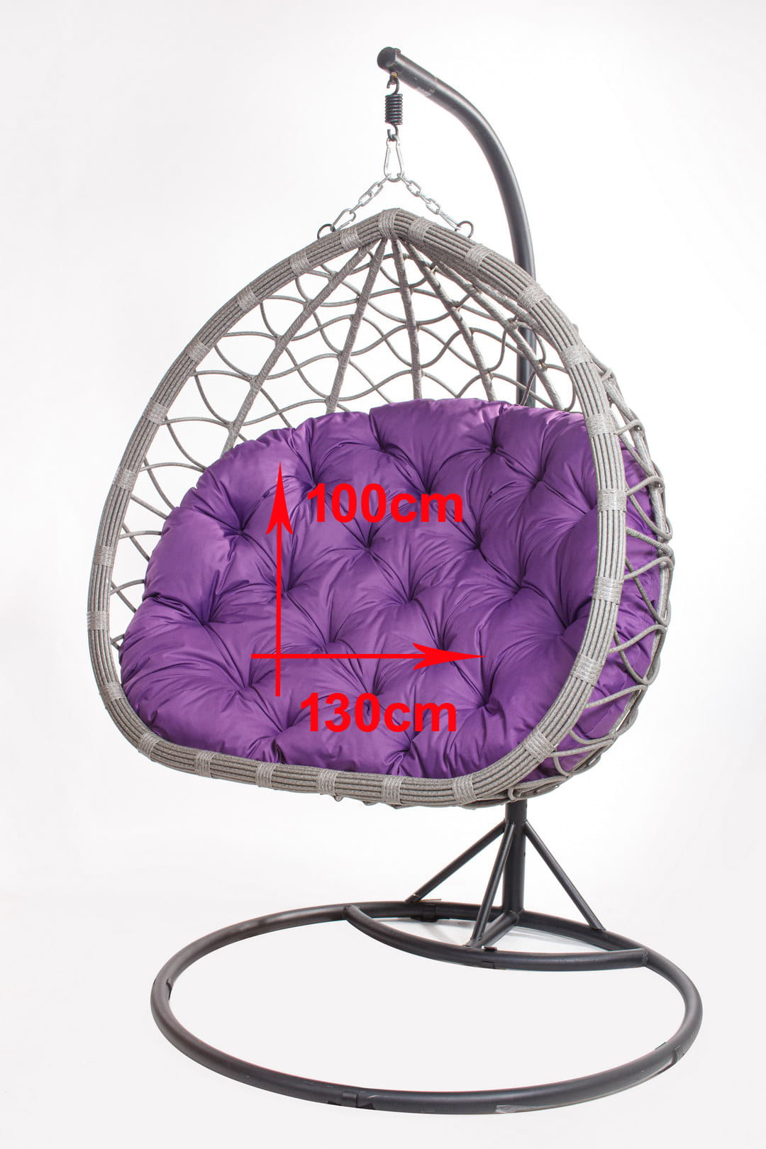 SPRINGOS Cuscino per sedia sospesa rotondo su entrambi i lati colore: crema trapuntato 