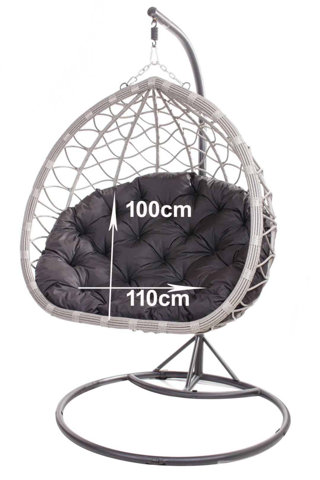 Ferocity Cuscino per Sedia Amaca, Sedia in Rattan Cuscino, Dondolo Sospesa, Cuscino per Sedia con Cuscino per la Testa di, Rivestimento Rimovibile, con Lacci attaccati, Bianco [114
