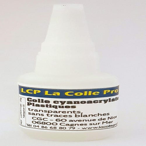 Colle cyanoacrylate LCP LACOLLEPRO Plastique transparent