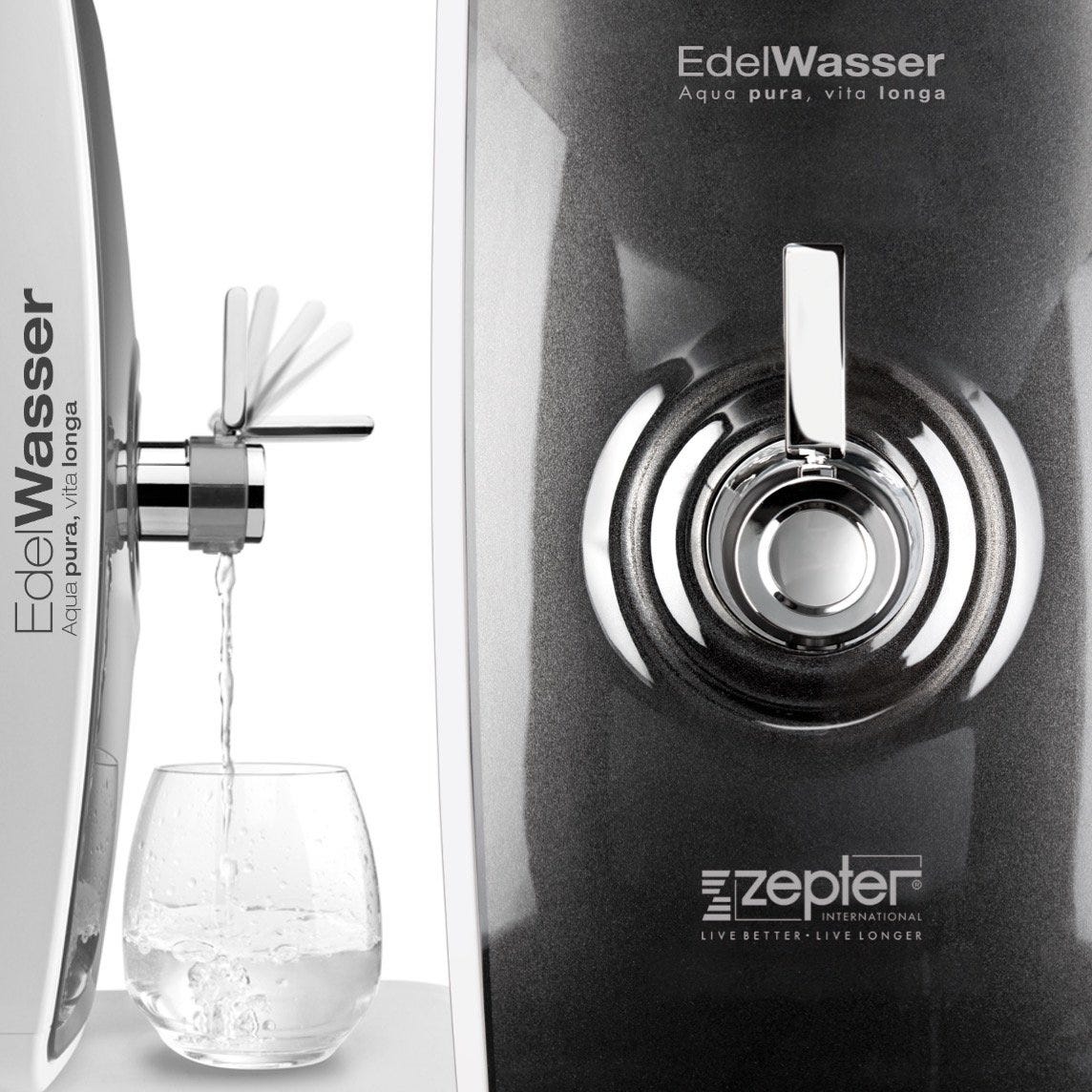 Edelwasser - Osmoseur - Filtre les métaux lourds -système d'osmose inverse  pour filtration d'eau sous évier - sans installation - Black
