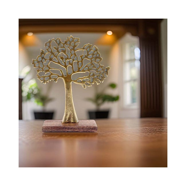 Arbre décoratif en aluminium et bois de manguier arbre de vie (taille 2)