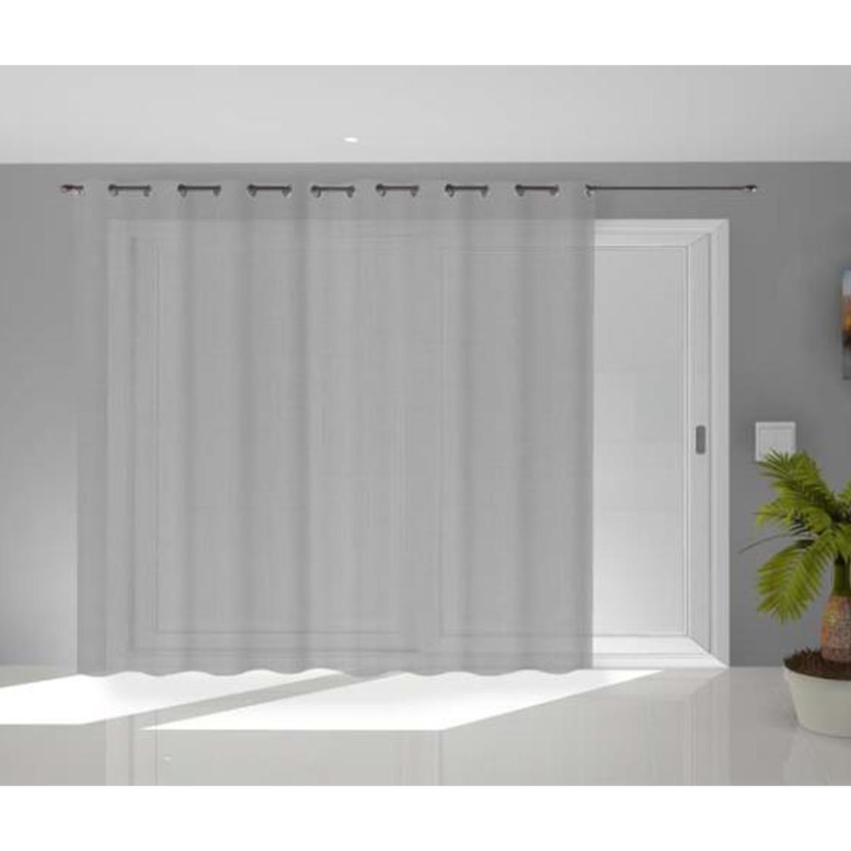 Voilage spécial double baie vitrée Gris clair 280x250 cm Polyester Leroy Merlin