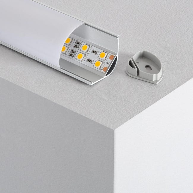 Profilo Alluminio 1m Per Striscia LED - Set Da 4 Con Copertura Traslucida E Accessori - Foto 5
