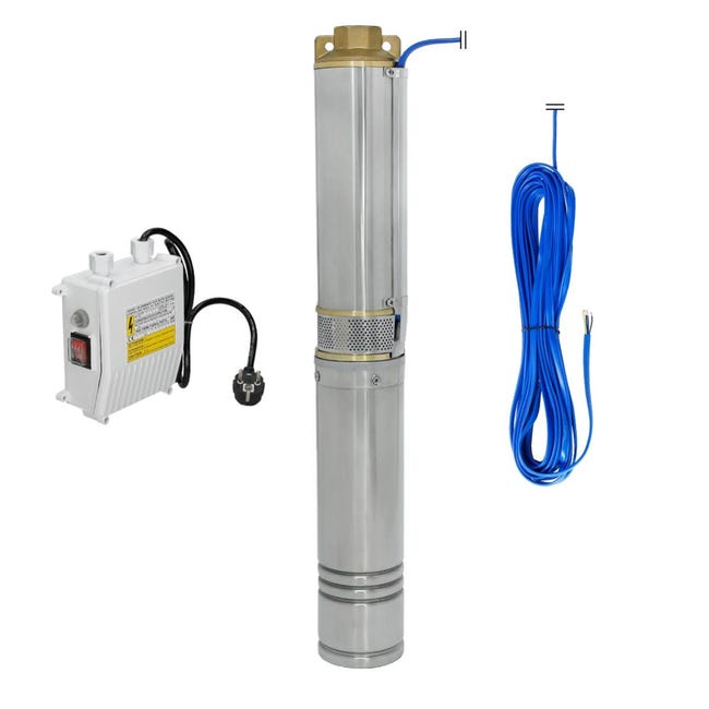 Pompe Immergée Forage 100 M Pompe À Eau Immergée Puits Profonds Ou Forage Submersible 750w 4000 L/h