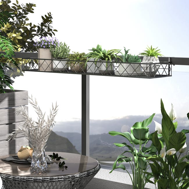TENMEDARY Pot de fleurs, à suspendre, en métal, convient à l'extérieur et  l'intérieur, à la terrasse et au balcon, pour plantes succulentes,  aériennes et d'intérieur, rond et noir : : Jardin