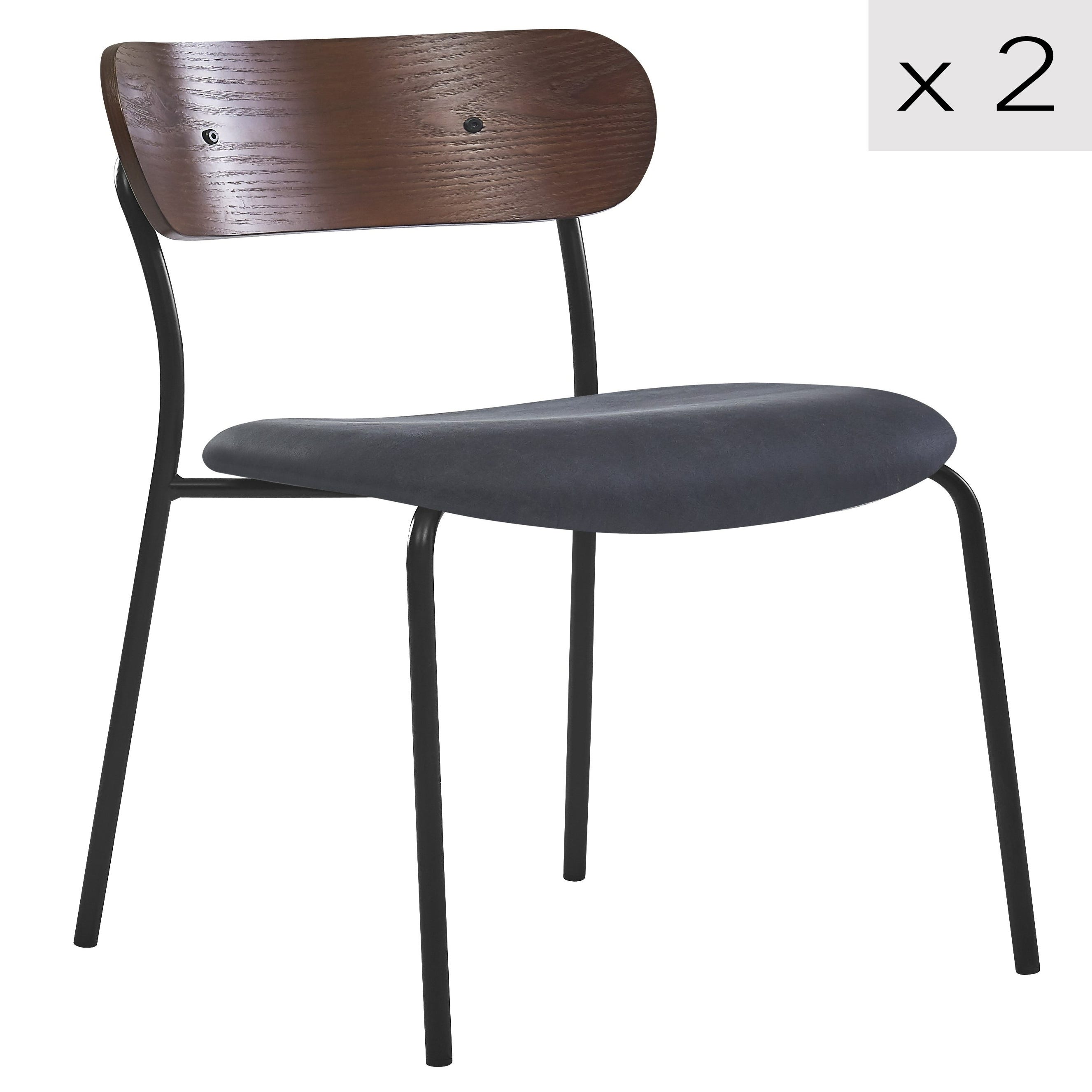 Set di 4 sedie scandinave in legno e polipropilene nero - Nordlys