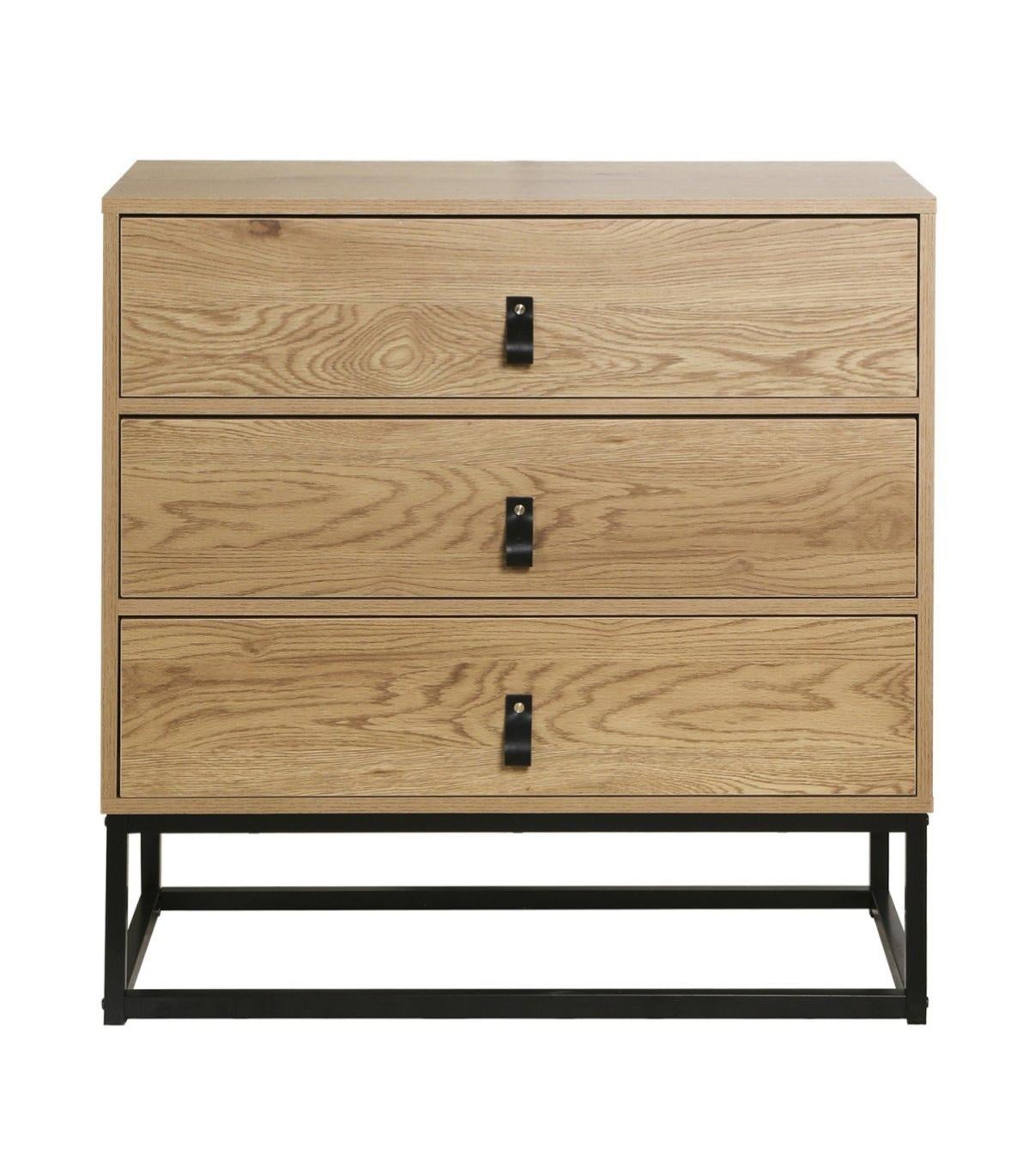Lowboard 120x56x39 Cm In Decorazione Rovere E Rattan | Mobile TV Marrone Con Maniglie Nere