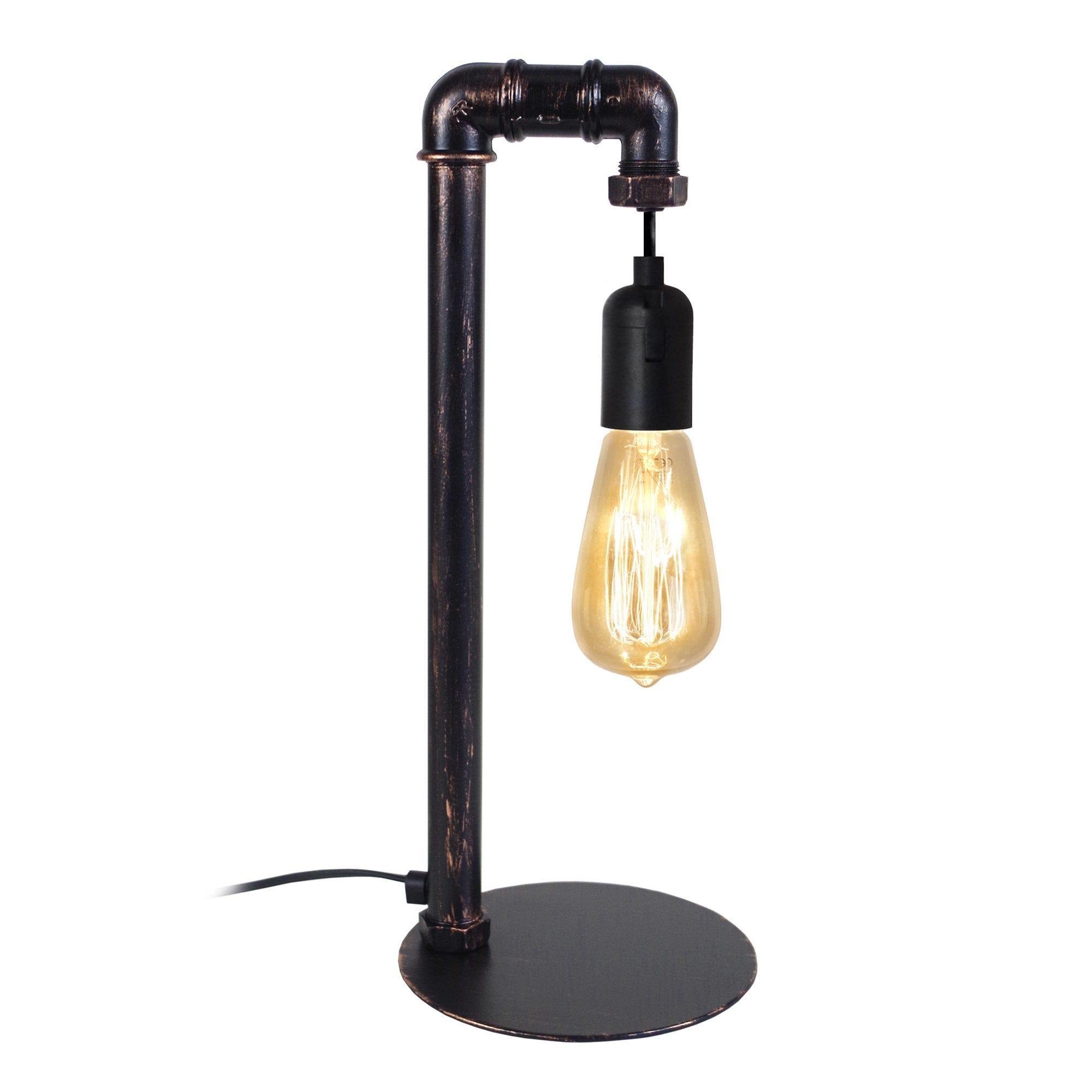 Lampe de chevet sans fil au design industriel, Lampe de table en métal noir  ou blanc