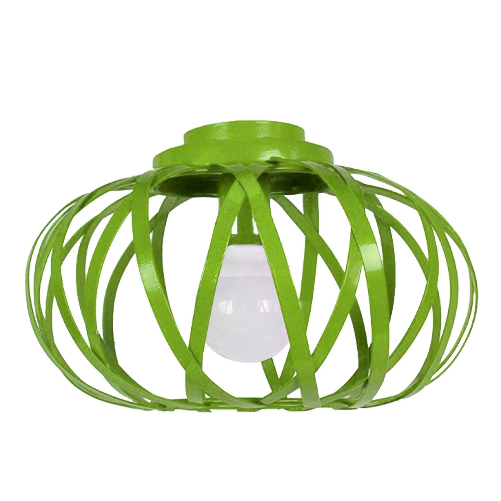 Lámpara de techo tosel citrouille metal globo verde pantalla de lámpara metal dorado d35 x h22 cm