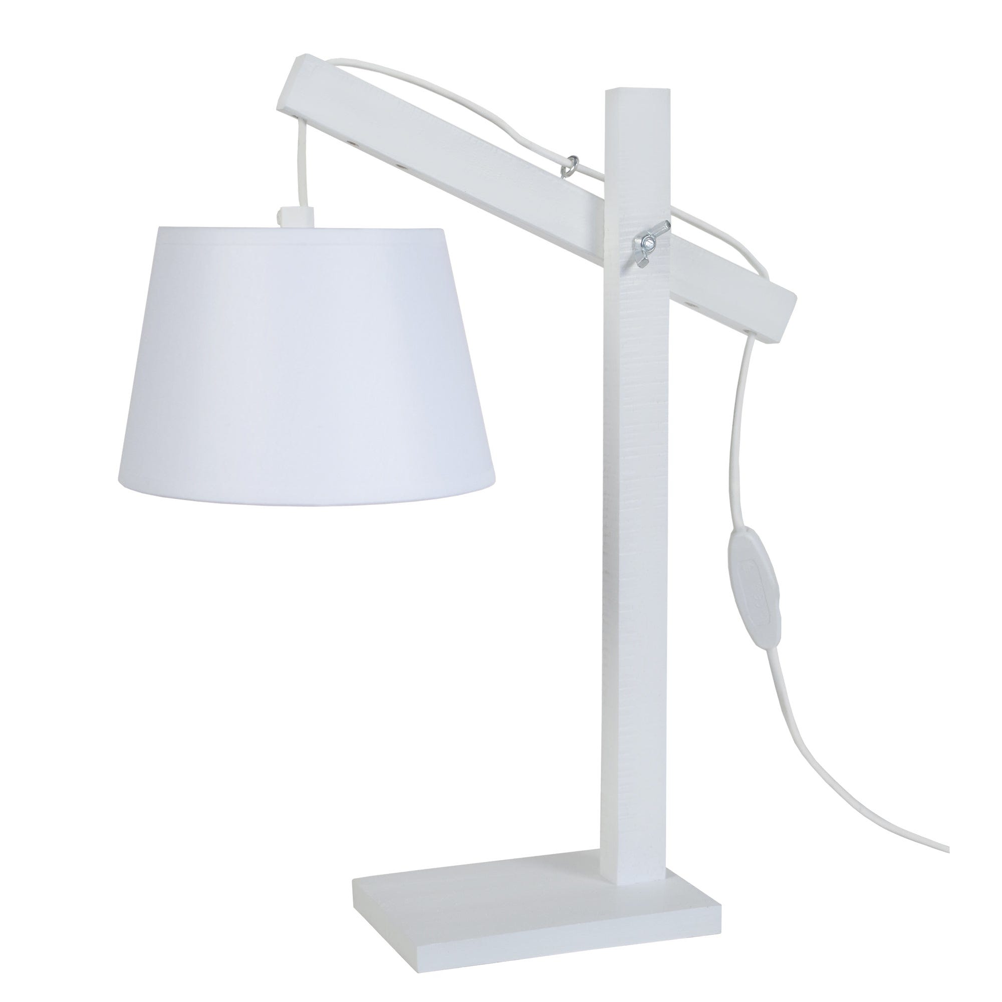 Lampe de bureau à LED ajustable métal et bois (noir ou blanc)