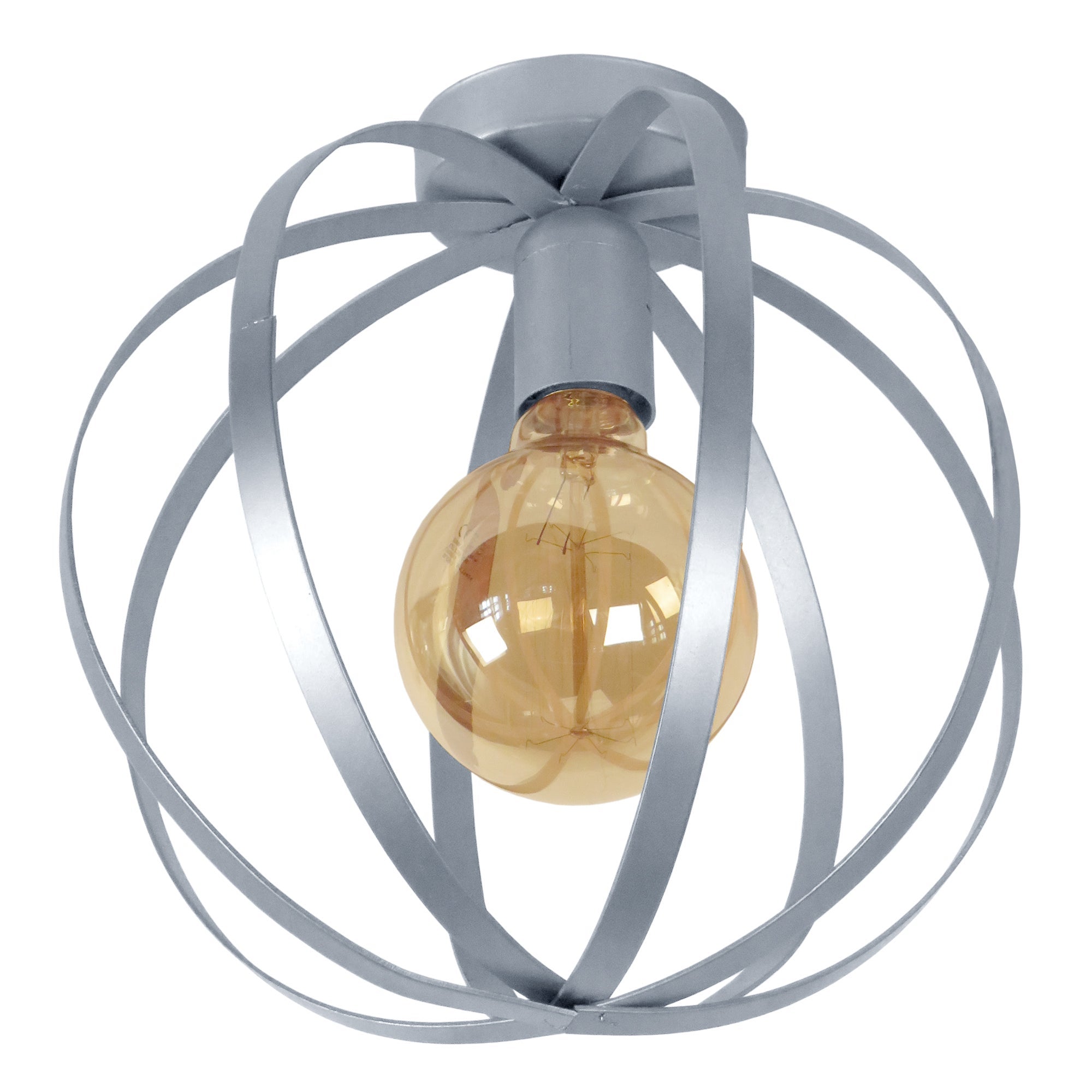 Lámpara de techo tosel trignac metal globo aluminio pantalla de lámpara metal bombilla d25 x h27 cm