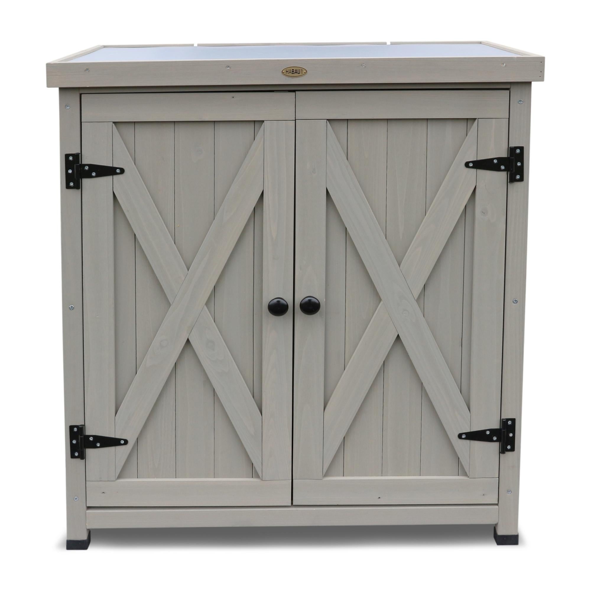 Armoire de jardin «Laura» HABAU, avec plan de travail, gris, 80 x 45 x