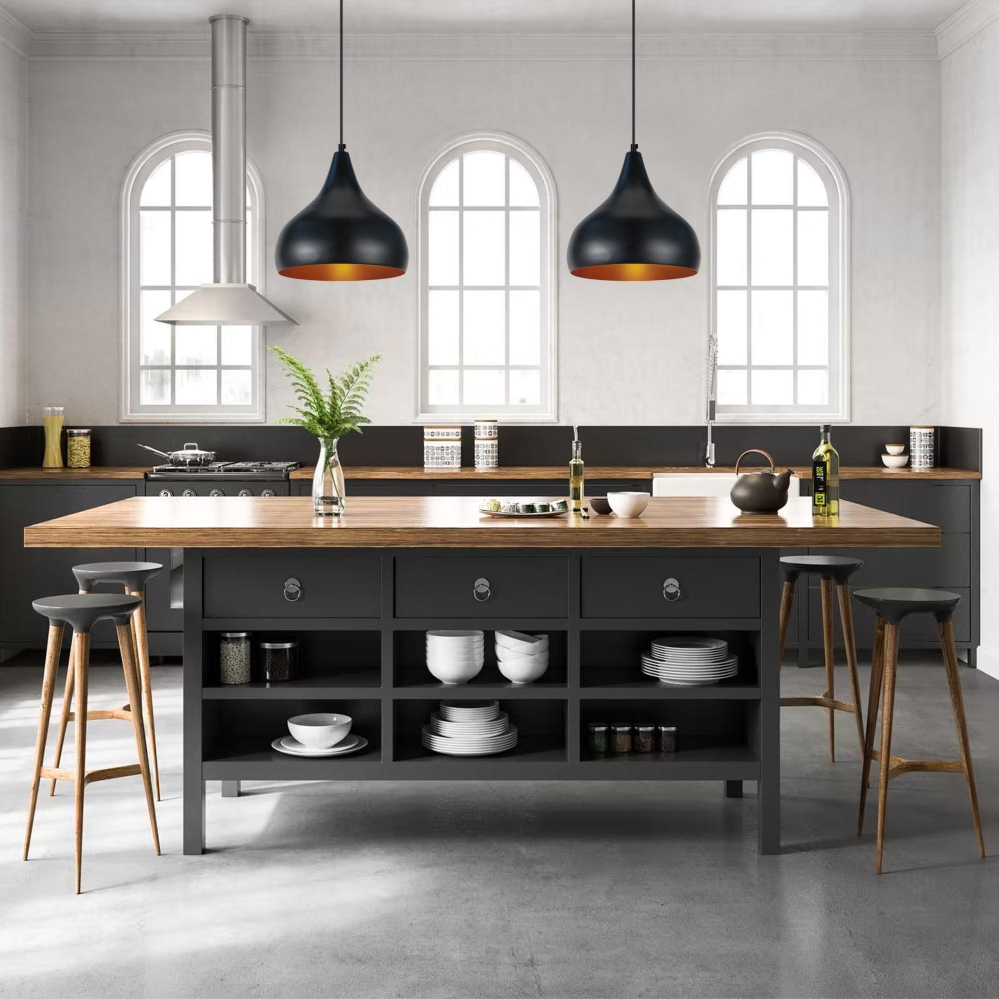 CAMBERRA A Lámpara colgante negro y cobre | Leroy Merlin