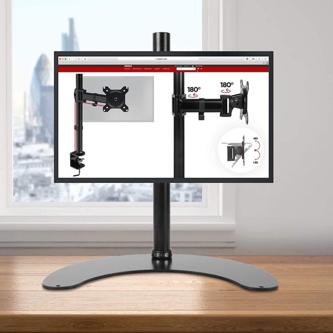 Duronic DM15D1 Supporto monitor singolo, Supporto Monitor da tavolo, Per  uno schermo LCD LED da 13”-32”, Altezza regolabile, Capacità 8 kg