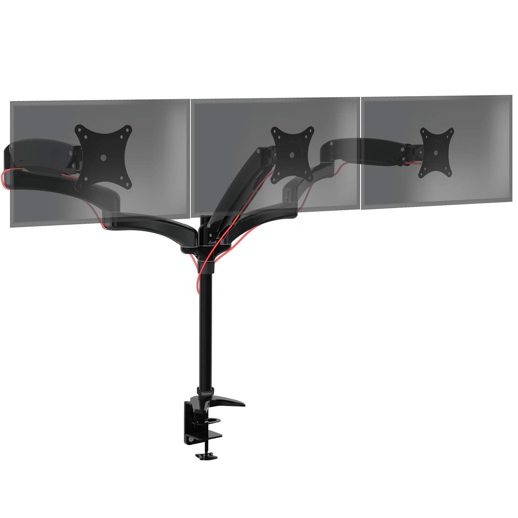 Duronic DM553 Support 3 Ecrans PC à Pince pour Bureau Mécanisme à Ressort Ajustements à la